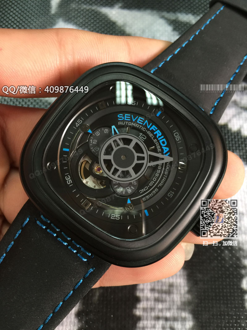 【一比一】七個星期五 SevenFriday PRIOR'S VOICE PVD外殼 黑色表帶